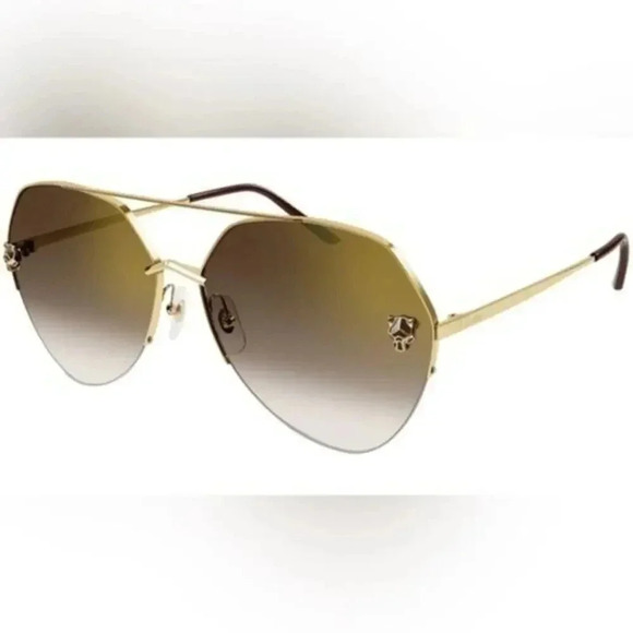 CARTIER CT0355S 002 gold brown sunglasses - Picture 1 of 4